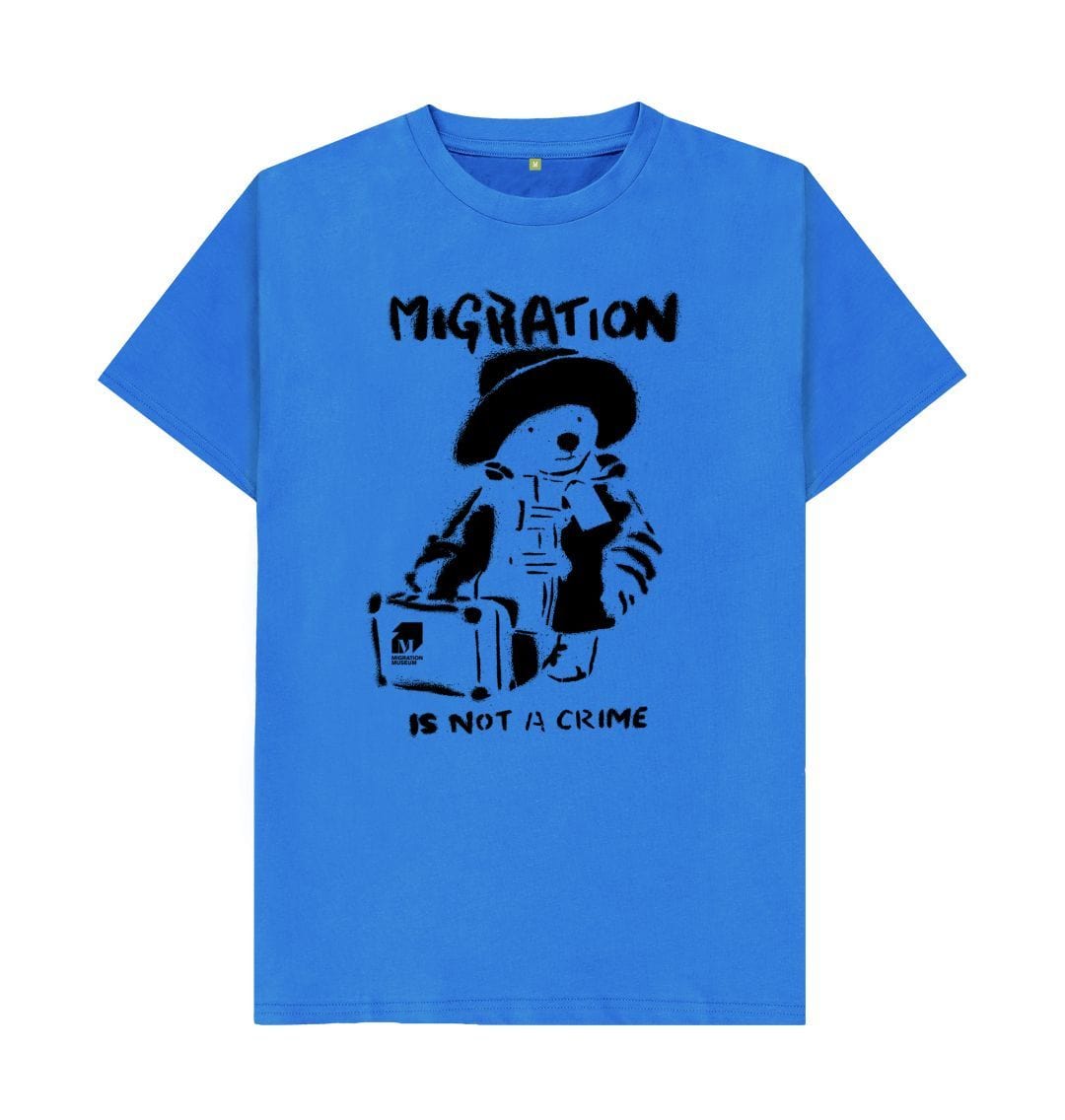 Bright Blue Migration Is Not A Crime - Organic Cotton Men's T-shirt