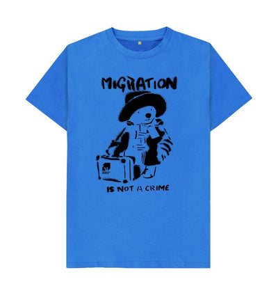 Bright Blue Migration Is Not A Crime - Organic Cotton Men's T-shirt
