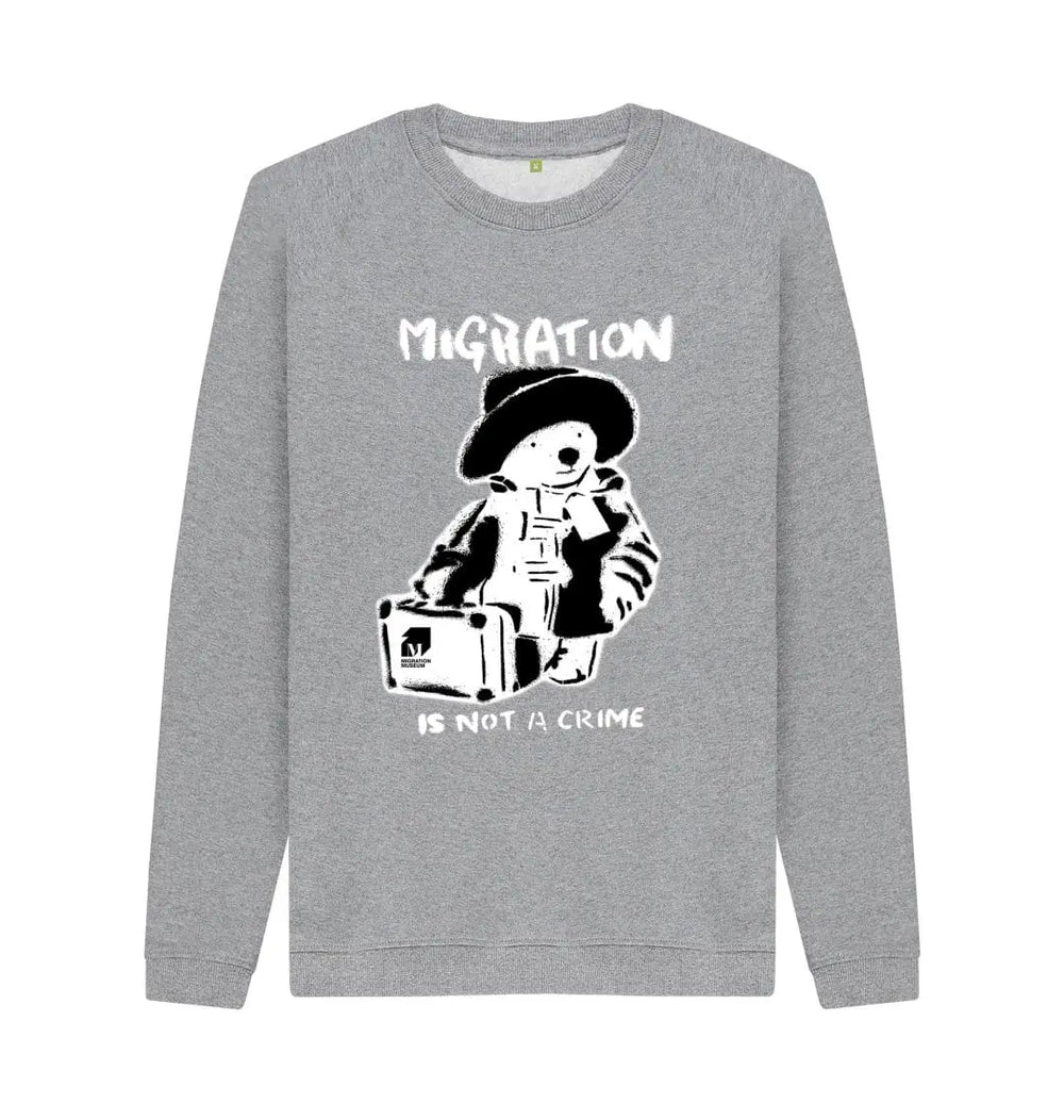 Light Heather Migration Is Not a Crime - Organic Cotton Unisex Sweatshirt