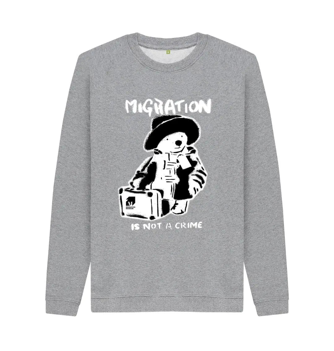 Light Heather Migration Is Not a Crime - Organic Cotton Unisex Sweatshirt