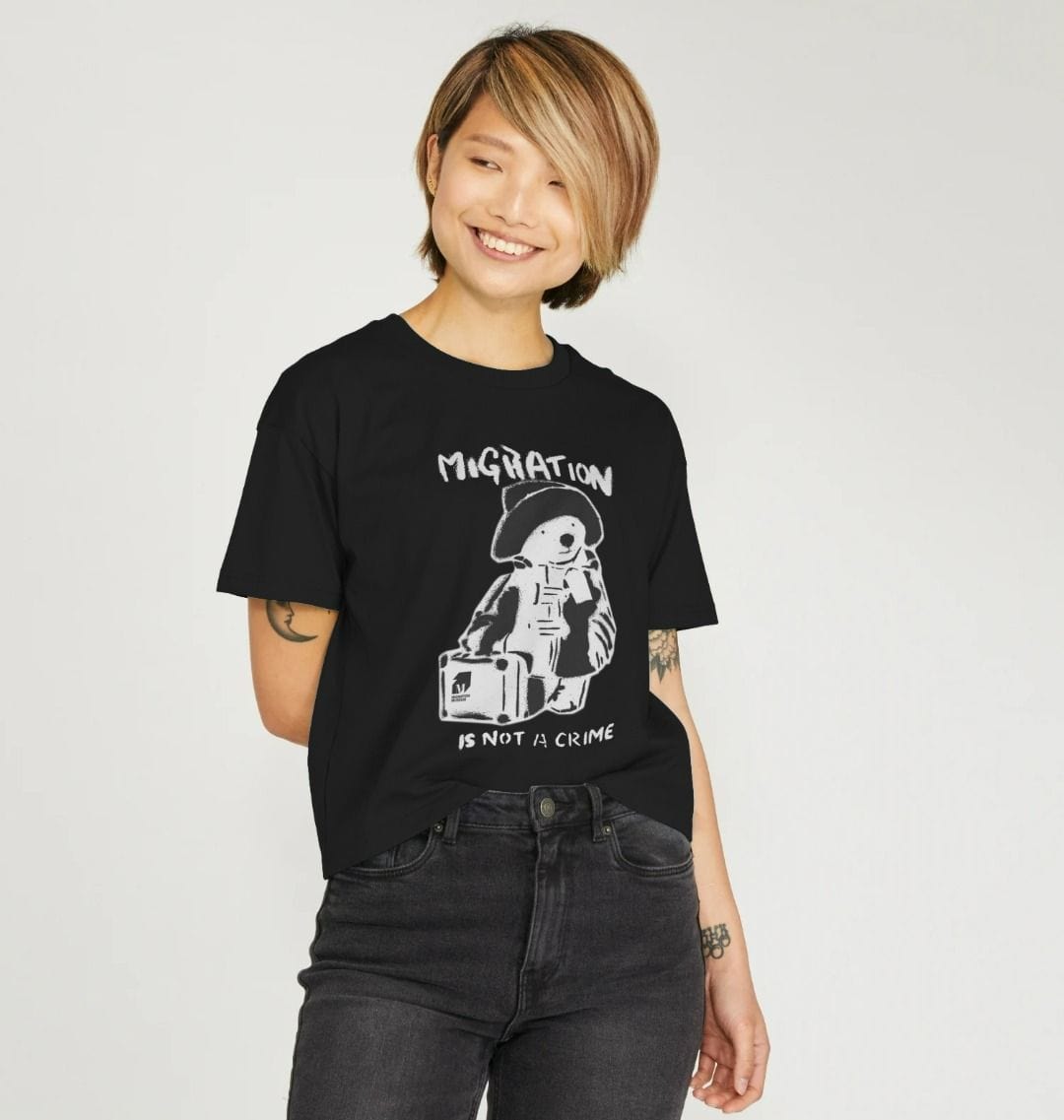 Migration Is Not a Crime - Organic Cotton Women's Boxy Tee.