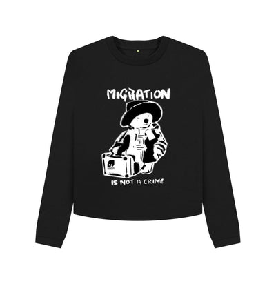 Black Migration Is Not a Crime - Organic Cotton Women's Boxy Sweatshirt
