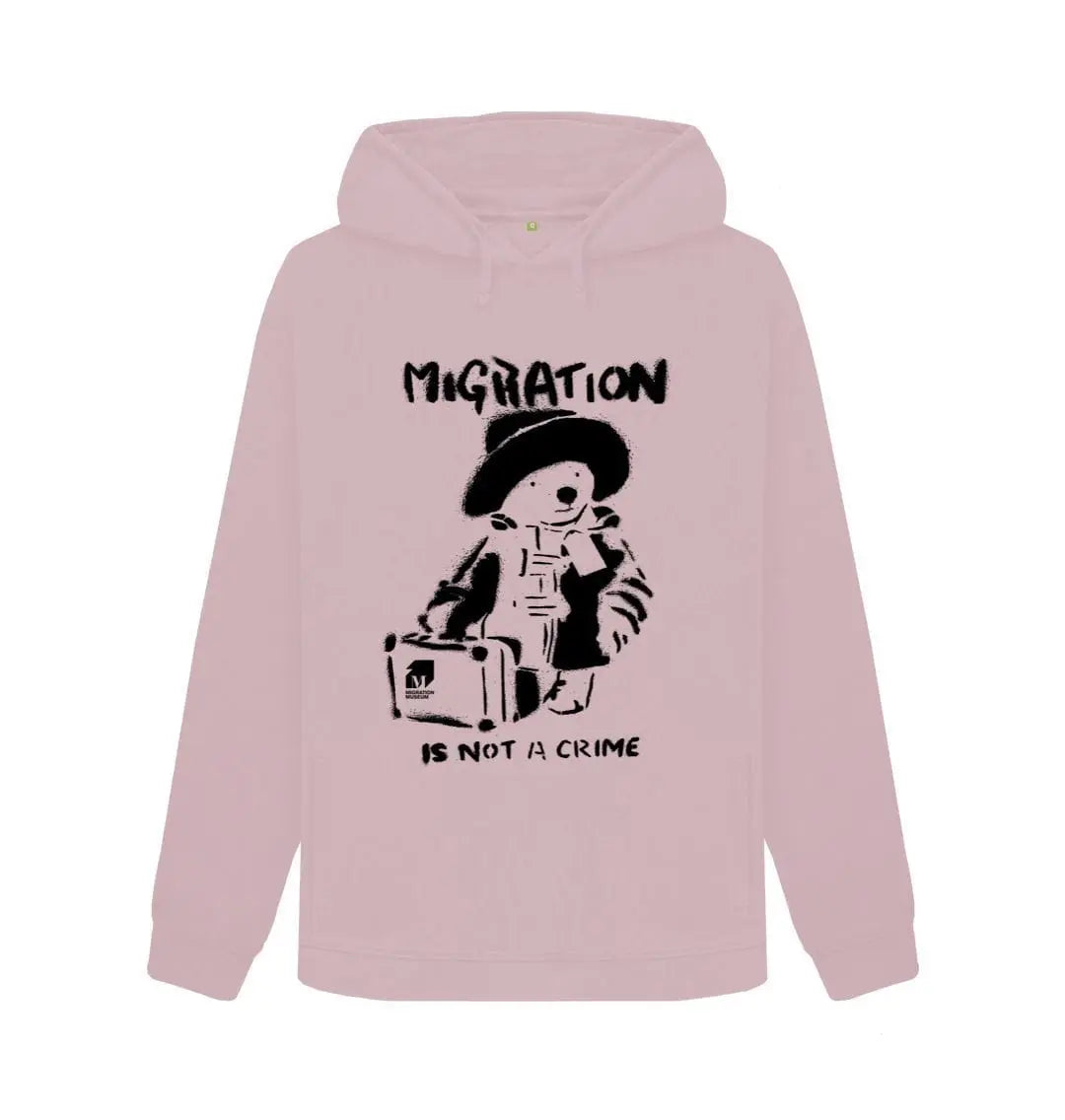 Migration Is Not A Crime - Organic Cotton Grey Hoodie - Migration Museum Shop